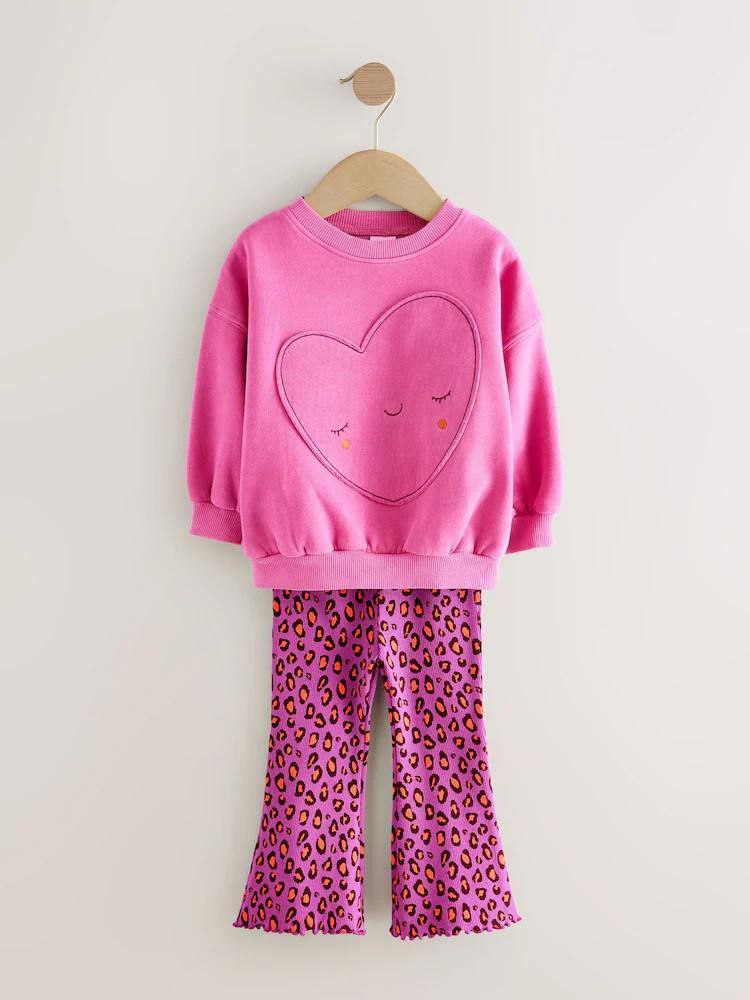 Outfit Cotton Heart Design Set Of 2 Pcs Size 2-8y