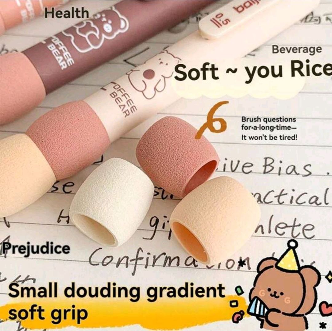 Cartoon Erasable Pen Pack Of 4 Pcs  Black Or Blue Ink Press Pen 0.5mm