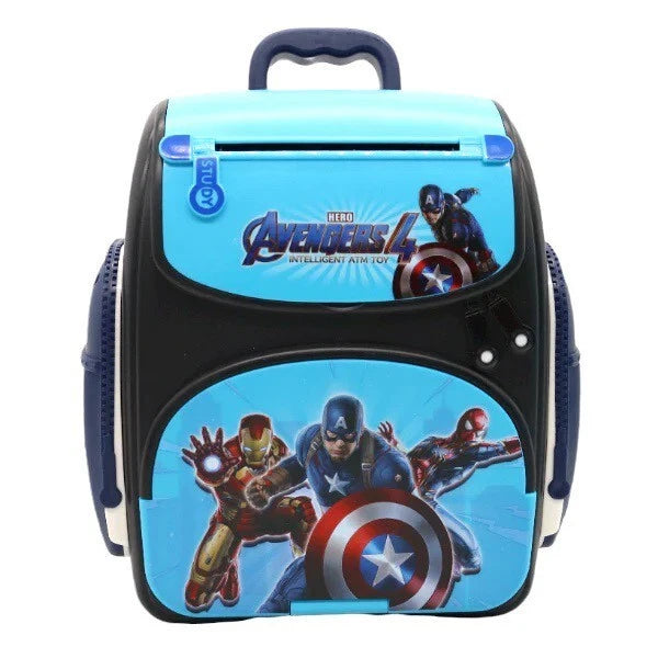 Hero Avengers Schoolbag Money Bank With Fingerprint