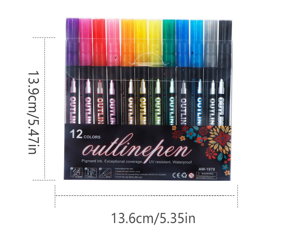 Outline Pen 12 Gel Markers