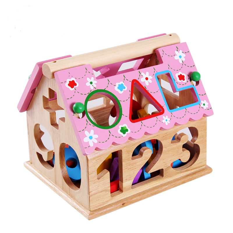 Wooden Educational Number & Shape Sorting House | 3+