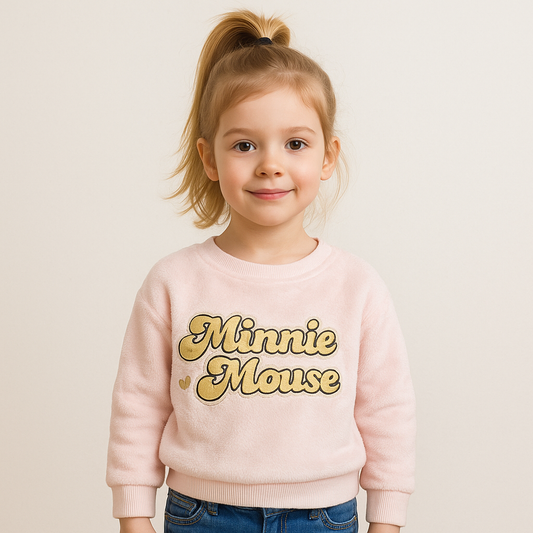 Sweater Light Pink Minnie Mouse Design Size 1-5y