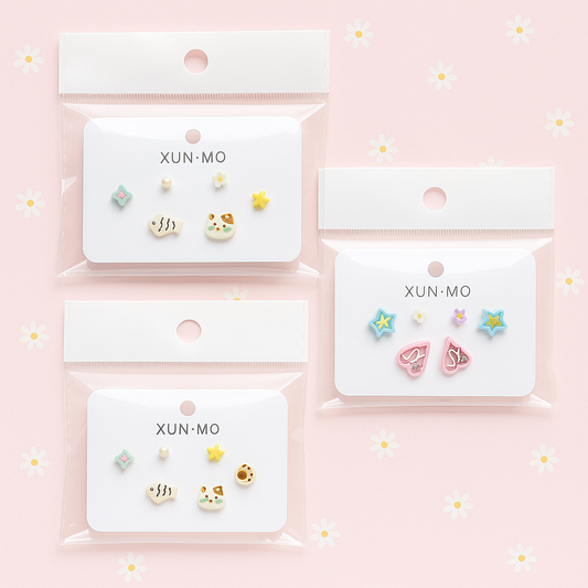 Small Cute Earrings Pack of 6 Pcs