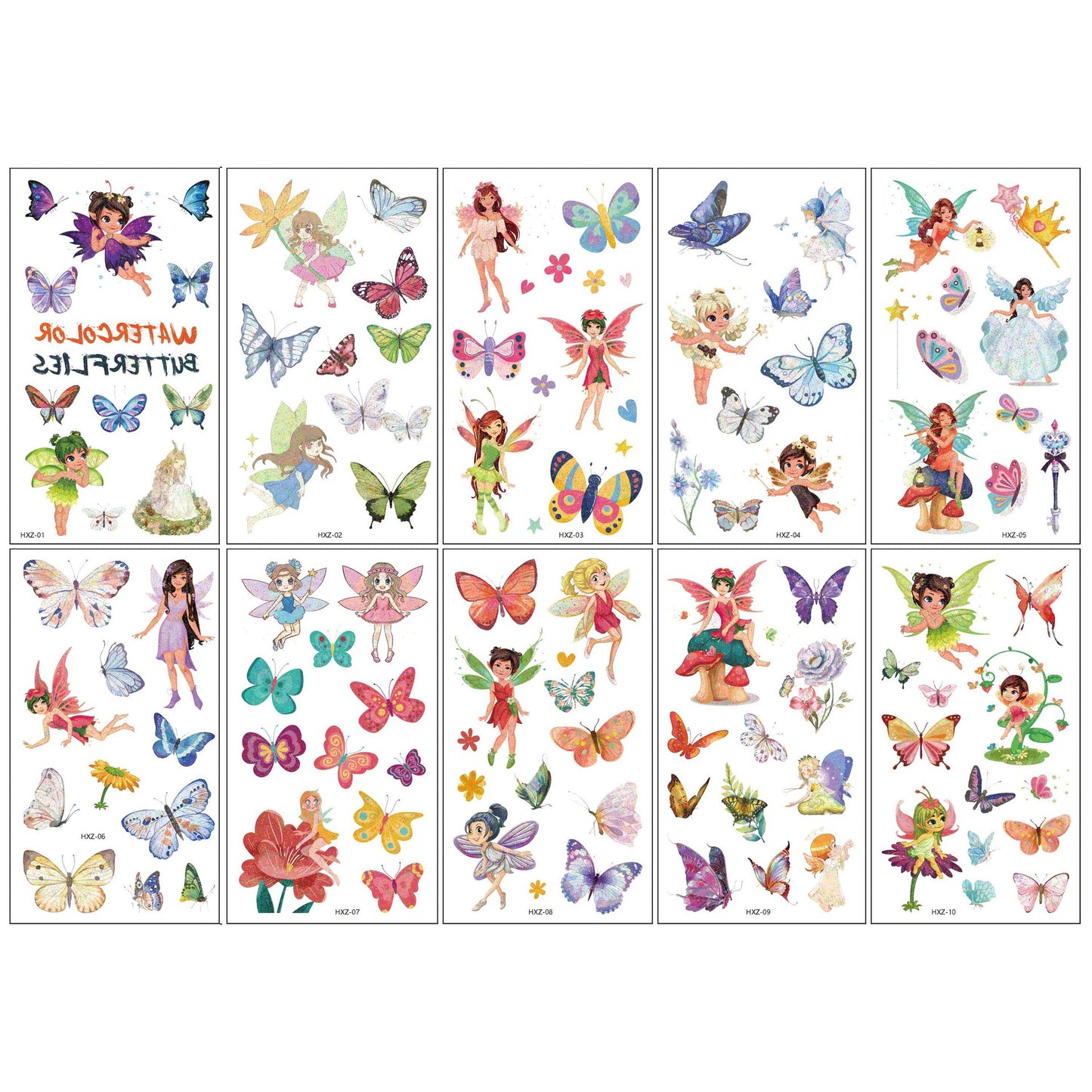 Tattoo Removable Stickers Temporary Designs For Kids - 10 Pcs Pack