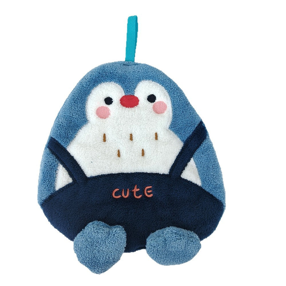 Cute Animal Coral Fleece Hanging Hand Towel 23×19cm