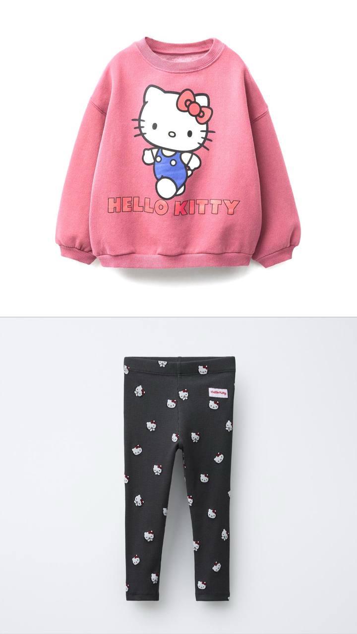 Outfit Cotton Set Hello Kitty Design Size 2-8y