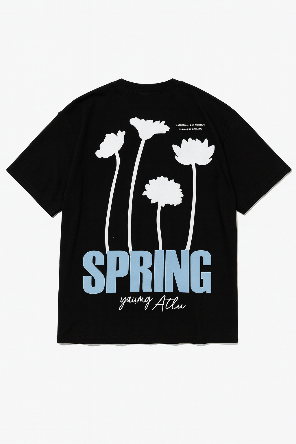 T-shirt Black Spring Design Size Medium