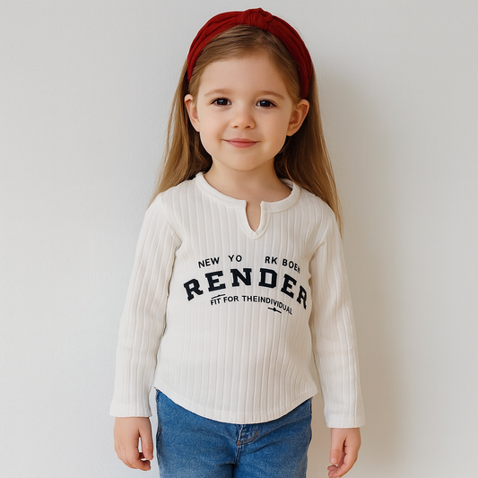 Top Long Sleeve For Girls Render Design Size 3-7y
