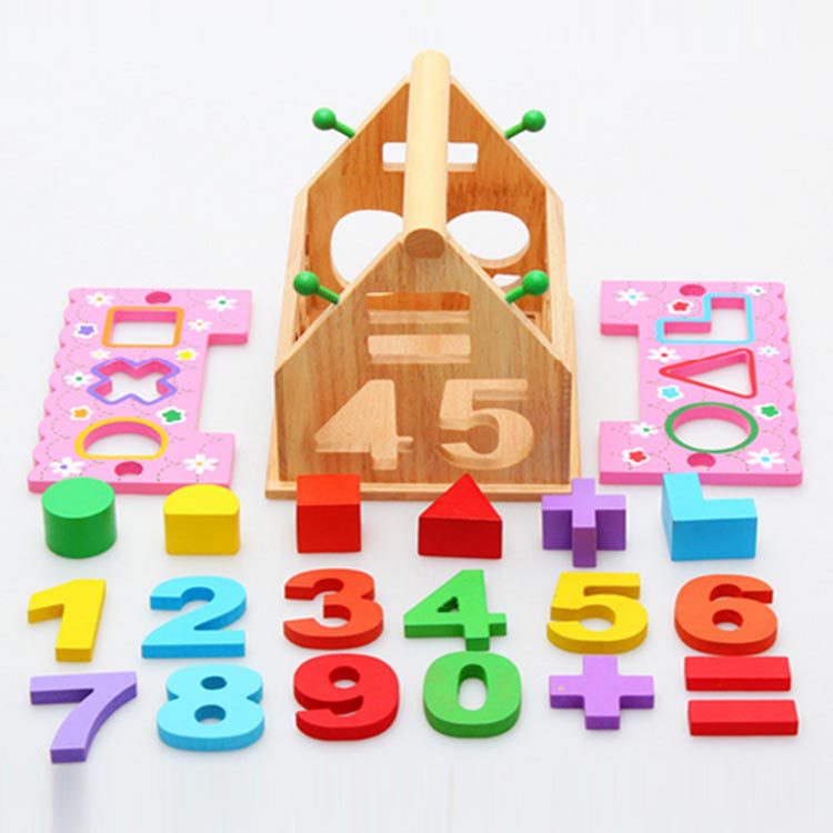 Wooden Educational Number & Shape Sorting House | 3+