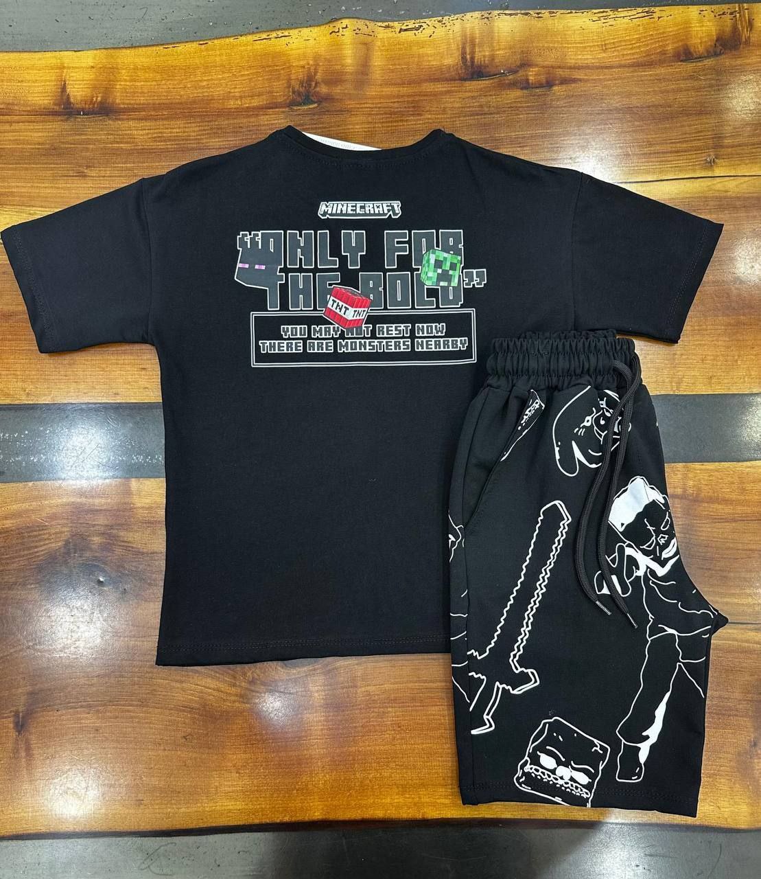 Boys Cotton Minecraft  – Soft Summer Outfit | Size 5-14y