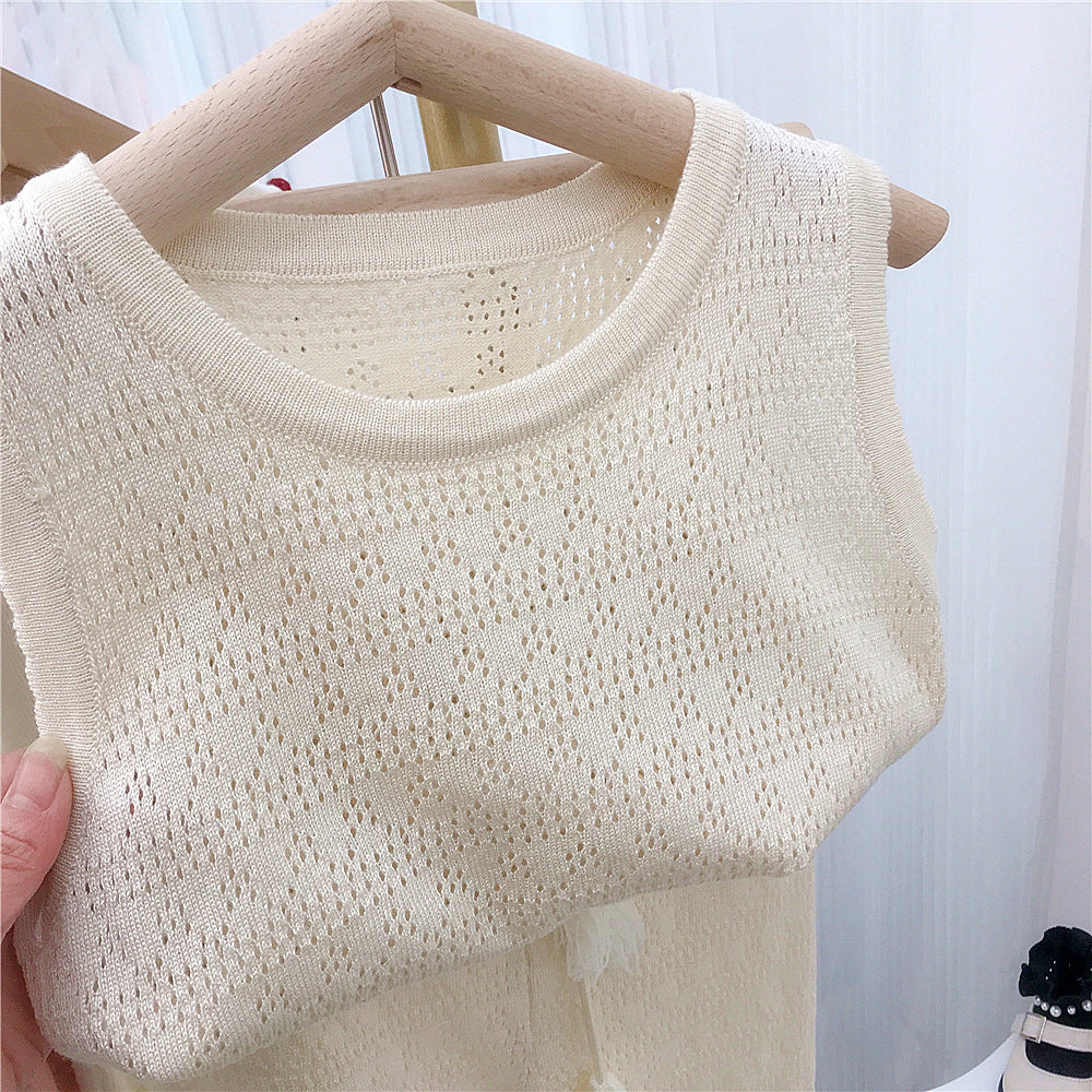 Girls Cotton Beige Set – Soft Summer Outfit (7-8Y)