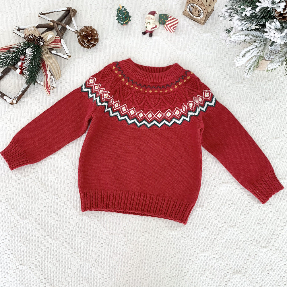 Kids’ Christmas Fair Isle Knit Sweater | 3–10Y