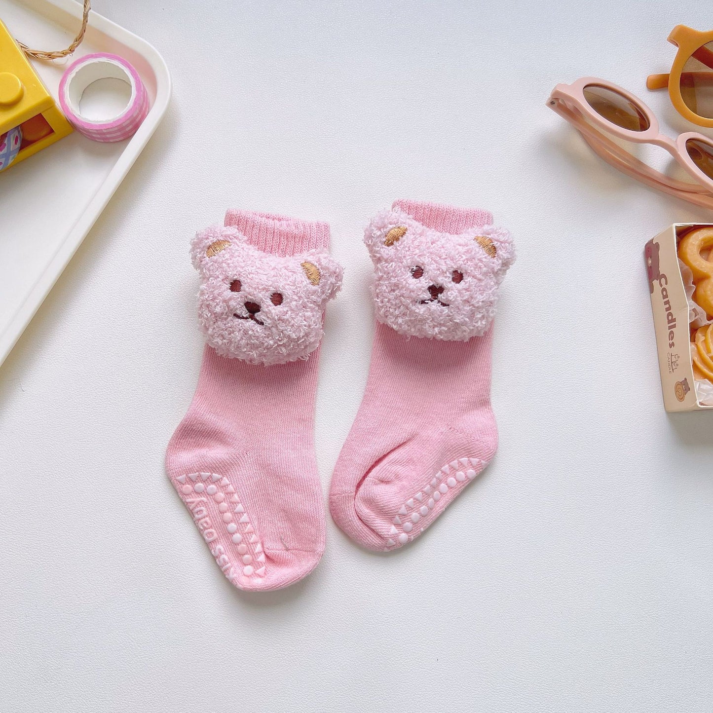 Cute Teddy Bear Baby Grip Socks