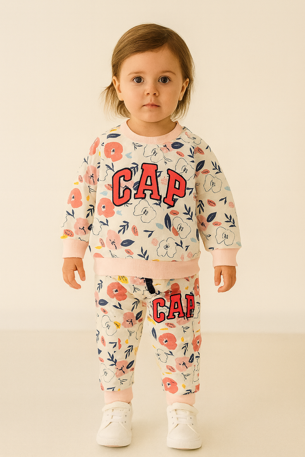 Flower Design Outfit For Girl 1-2y