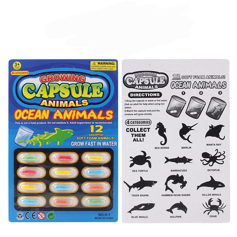 Growing Capsule Animals - 12 Pills | 3+