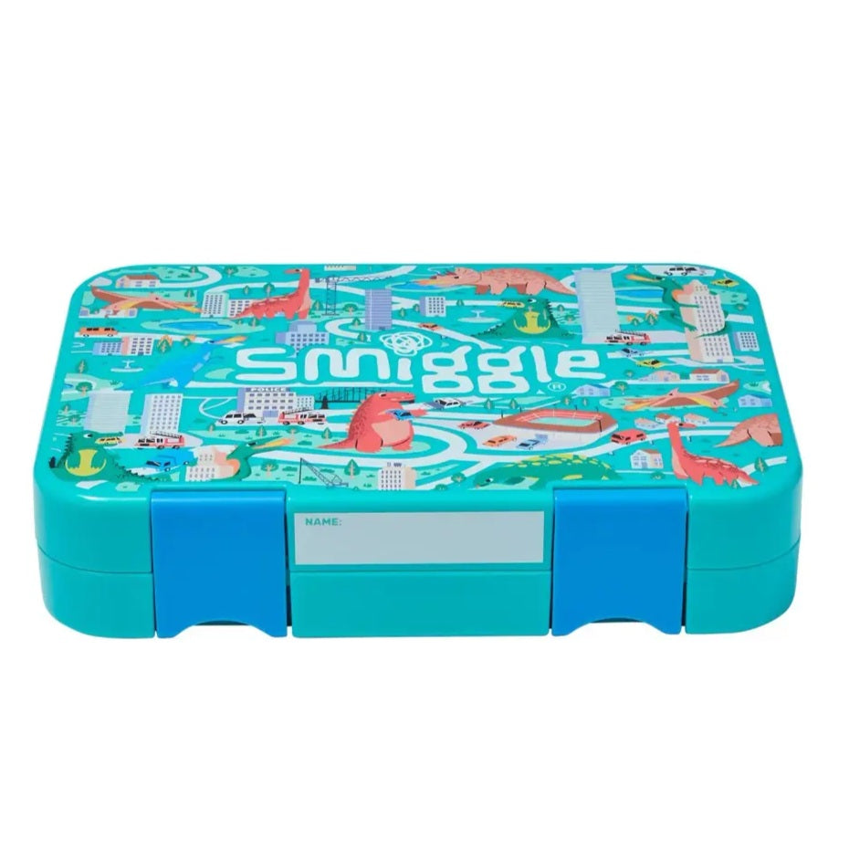 Smiggle Lunch Box Green Dinosaur | 21x15x4.5cm