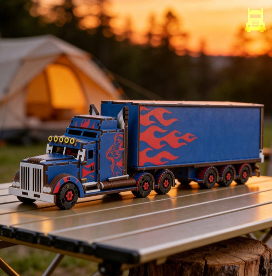 DIY Wooden Large Semi-Truck 3D Puzzle | 14+