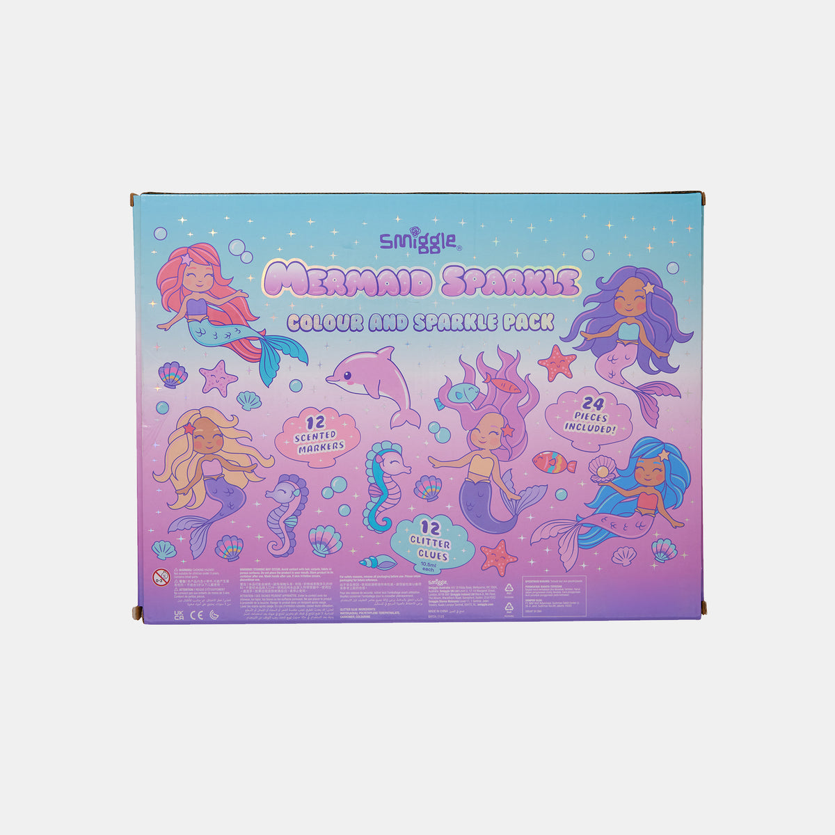 Mermaid Sparkle Color And Sparkle Pack-12 Glitter Glues & 12 Scented Markers