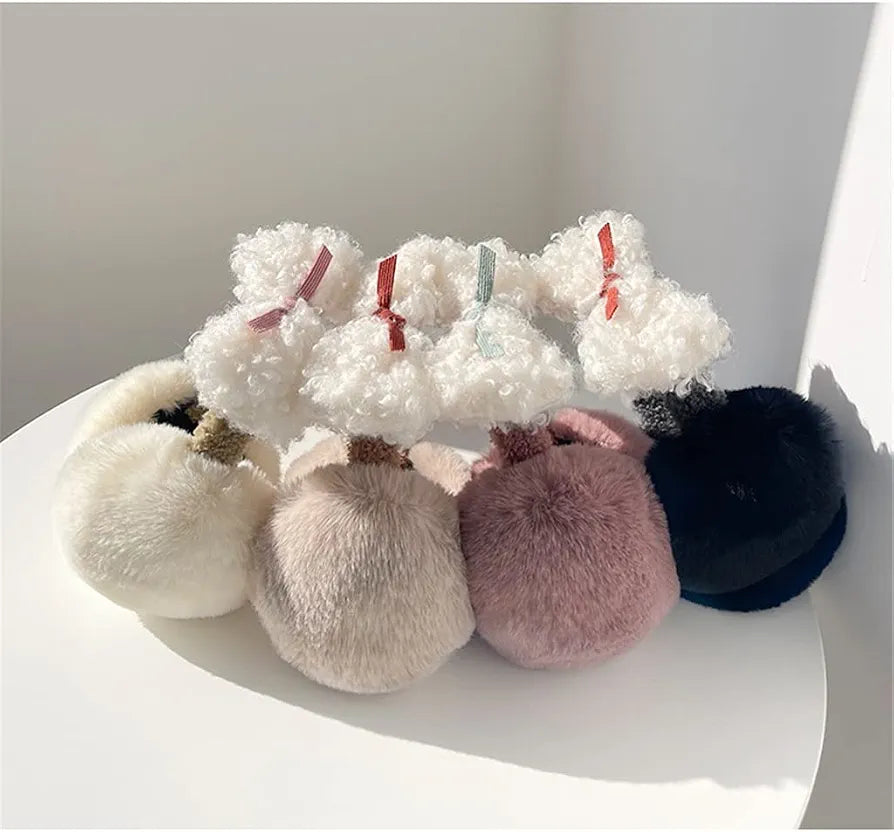 Plush bow winter earmuffs