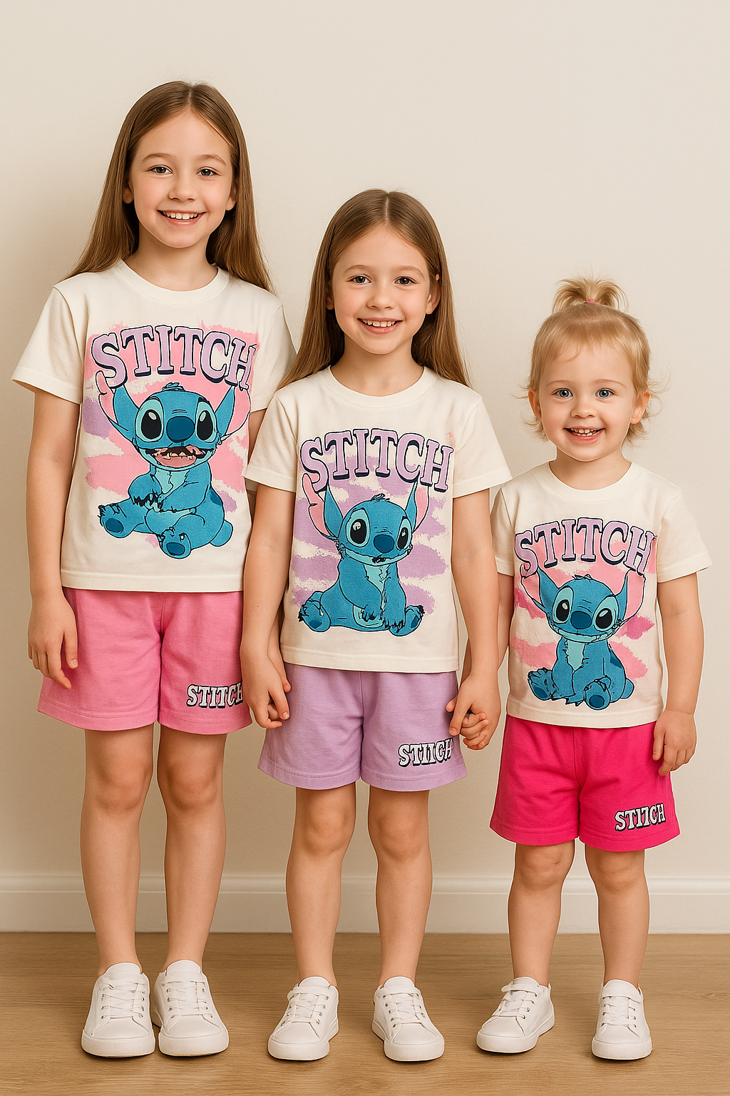 Outfit For Girls Stitch Design Set Of 2 Pcs Size 3-10y