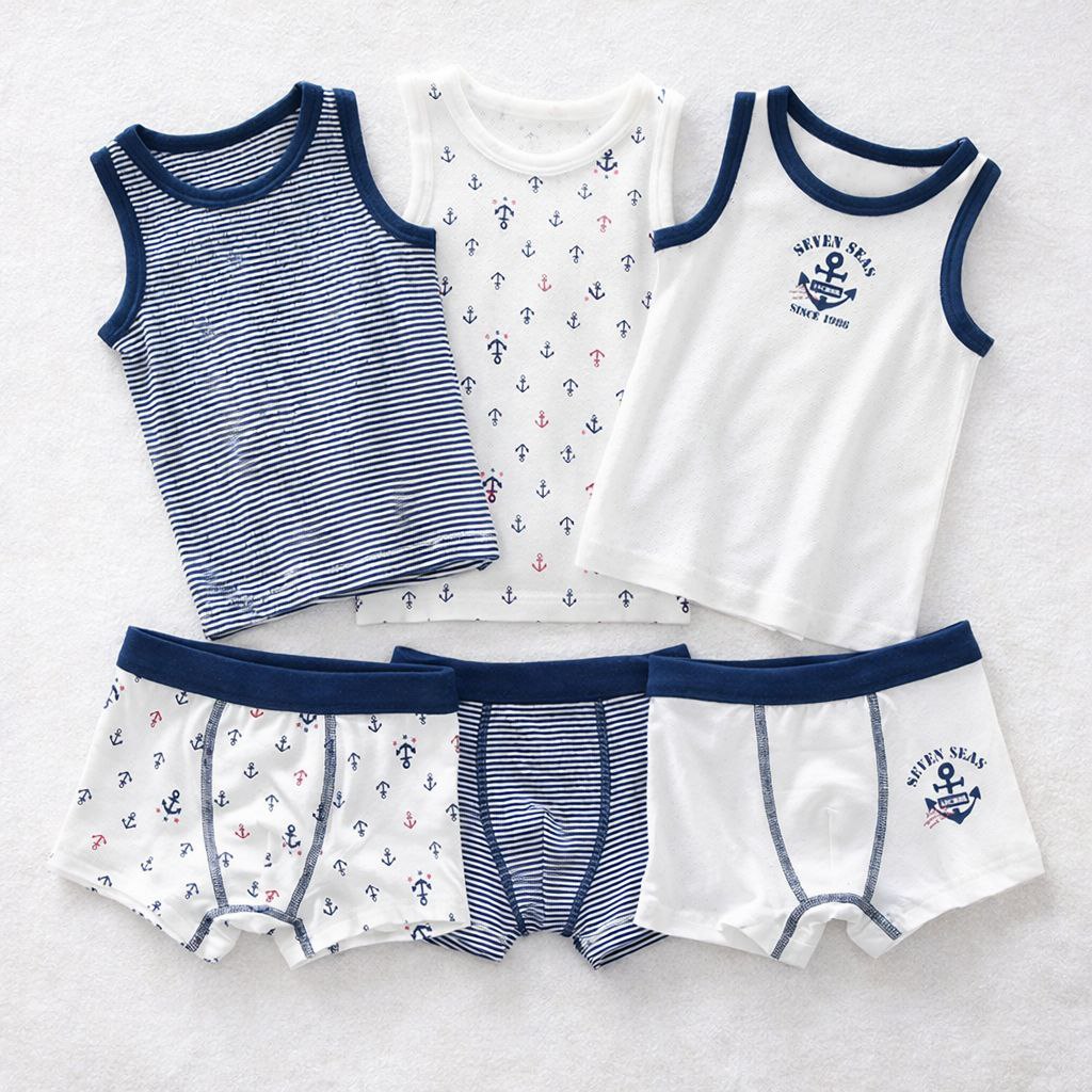 Boys Cotton Underwear 3-12Y - Blue Anchors | Build Your Own Set