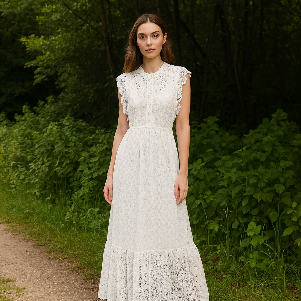 Long Dress For Women Cotton Lace Brand:ISawItFirst Size S-M