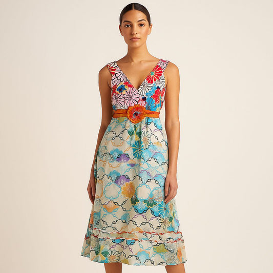 Dress For Women Floral Design Brand:Desirable Size M-L