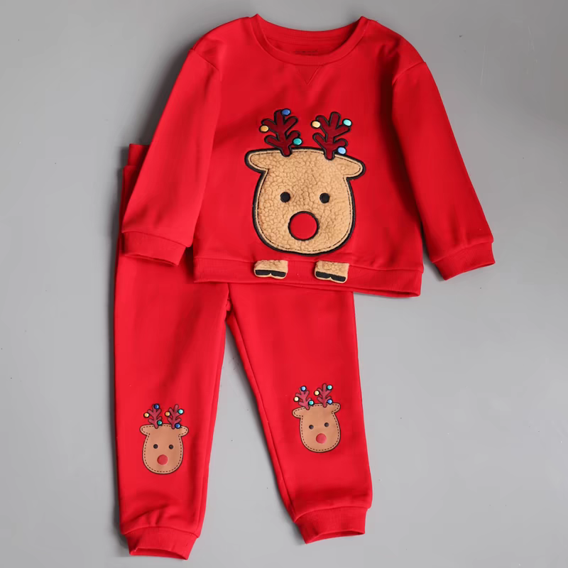 Christmas Outfit For Kids With Fleece 6-36month