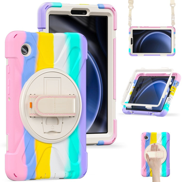 Rainbow Ipad Protective Case | Hand Strap& Shoulder Strap,with Kickstand | Samsung A11 8inch