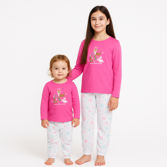 Warm Kids Pijama.  Top Cotton Pants Warm Size 3-14y