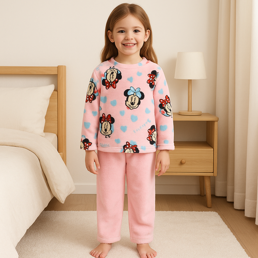 Pyjama Pink Warm Minnie Mouse Design Size 6-16y
