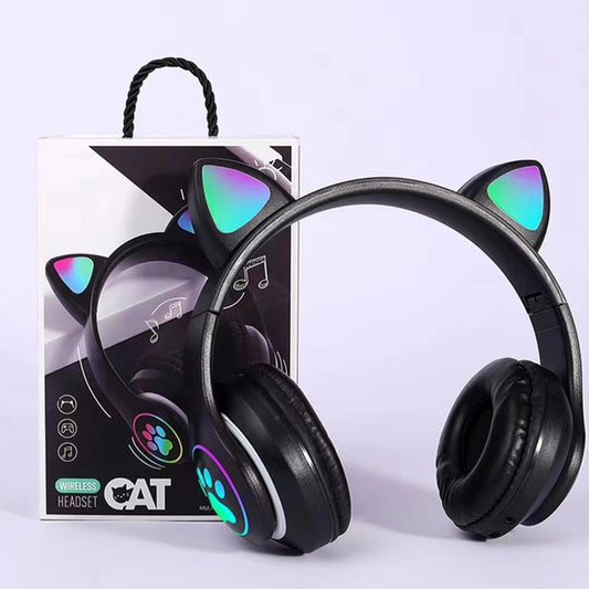 Cute Cat Ear Wireless Headphones- LED Lights, Noise Cancelling & Bluetooth 5.0