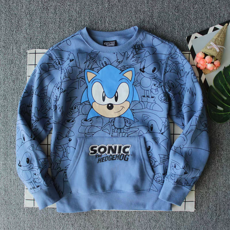 Light Sweater With Fleece Sonic Design Size 5-12y