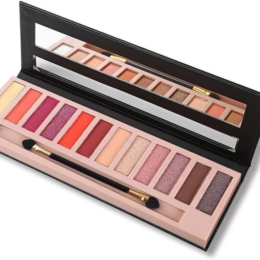 12 Color Matte Pigmented Blendable Nude Natural Eye Shadow Pallet Kit with Brush