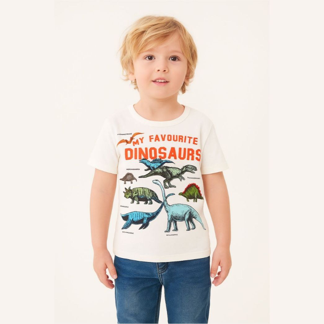 High quality Cotton T-shirt for Boy 4-6y With Dinosaur Design