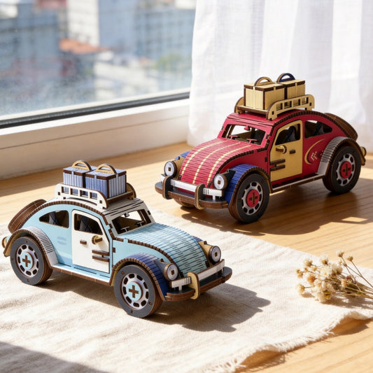 DIY Wooden Vintage Beetle Car 3D Puzzle | 14+