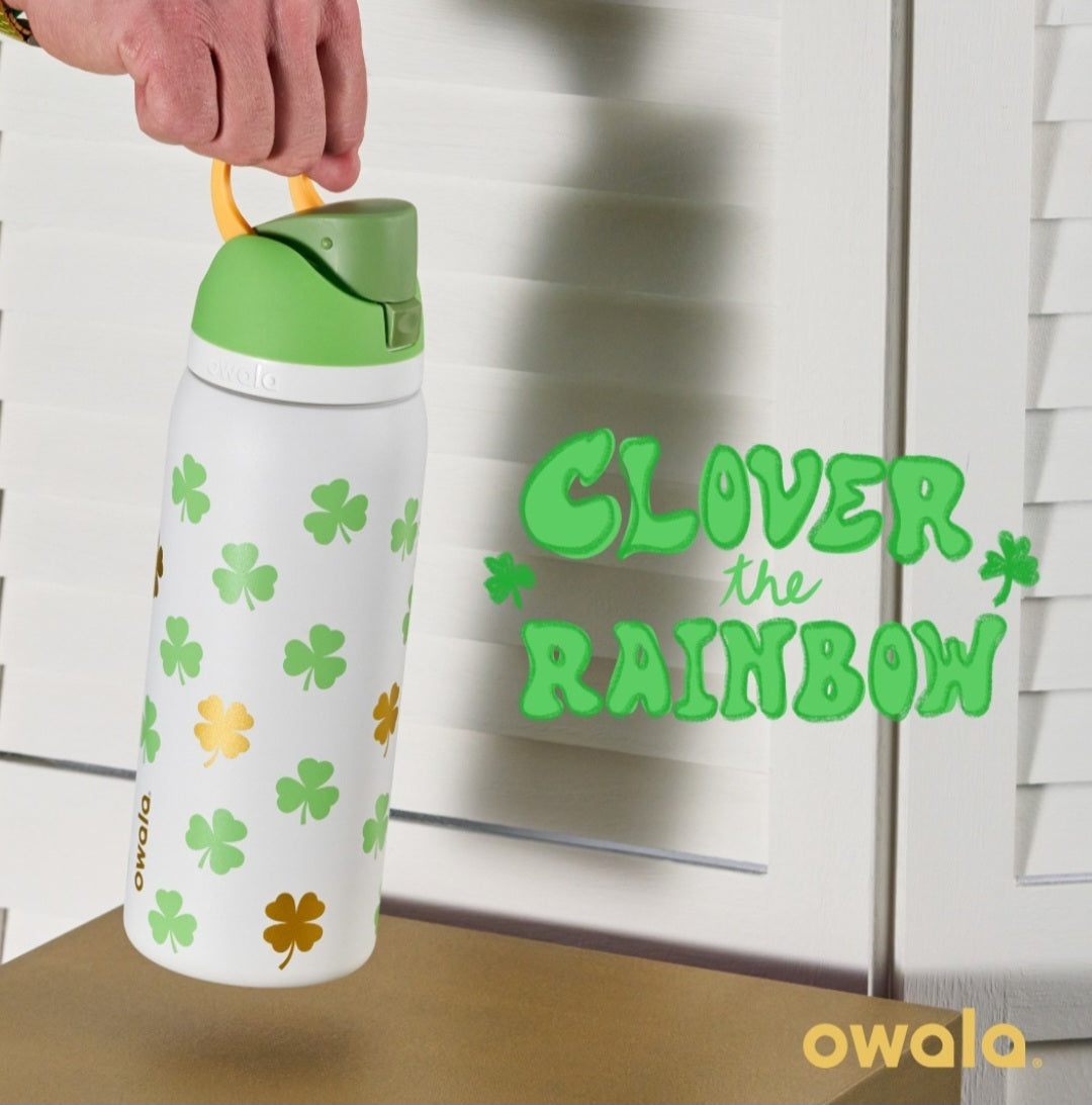 Owala Bottle Stainless Steel FreeSip Leak-proof | Clover The Rainbow | 950ml