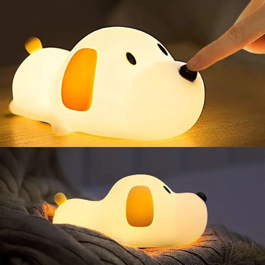 Dog Silicone Night Light | USB Rechargeable Color-Changing | 3+