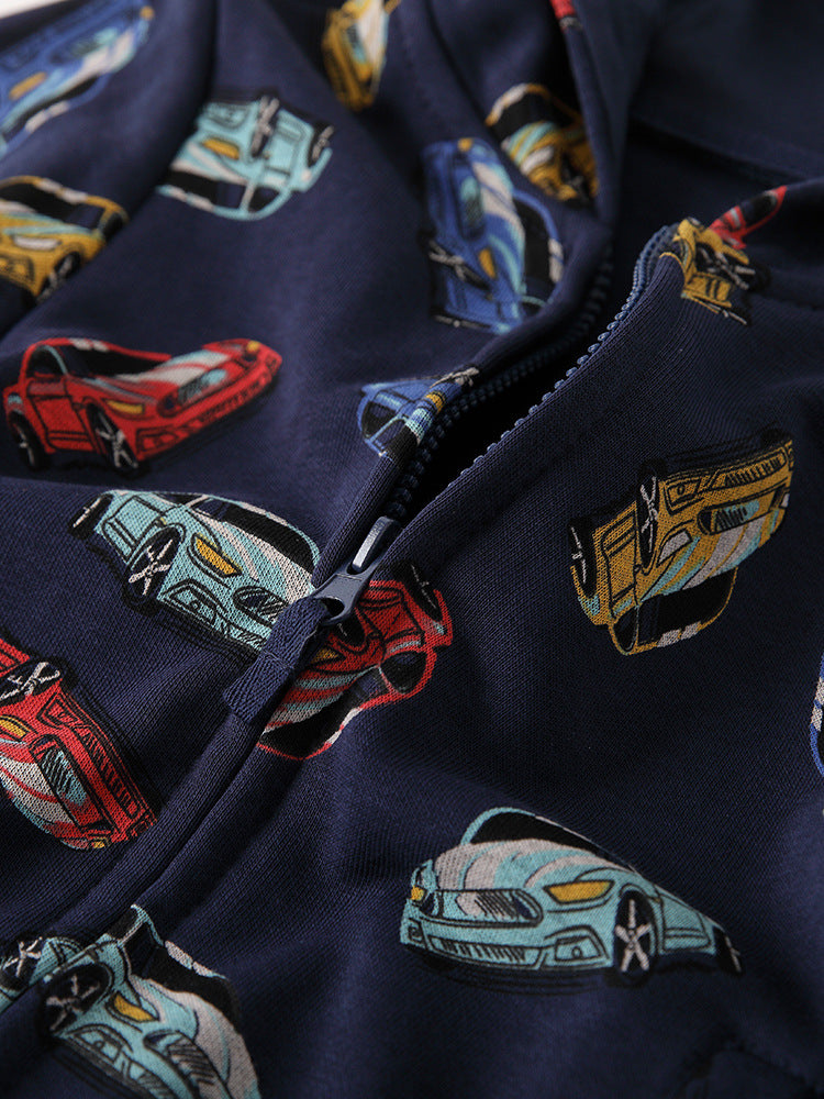 Jacket For Boys Race Car  Design Size 3-10y