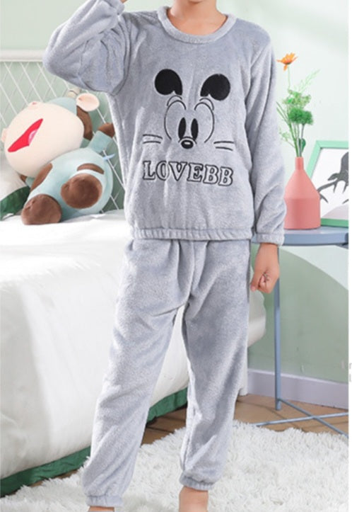 Warm Pyjama For Boys And Girls Dog Love Size 3-14y