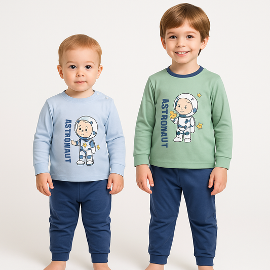 Pyjamas For Boys Astronaut Design Size 1-6y