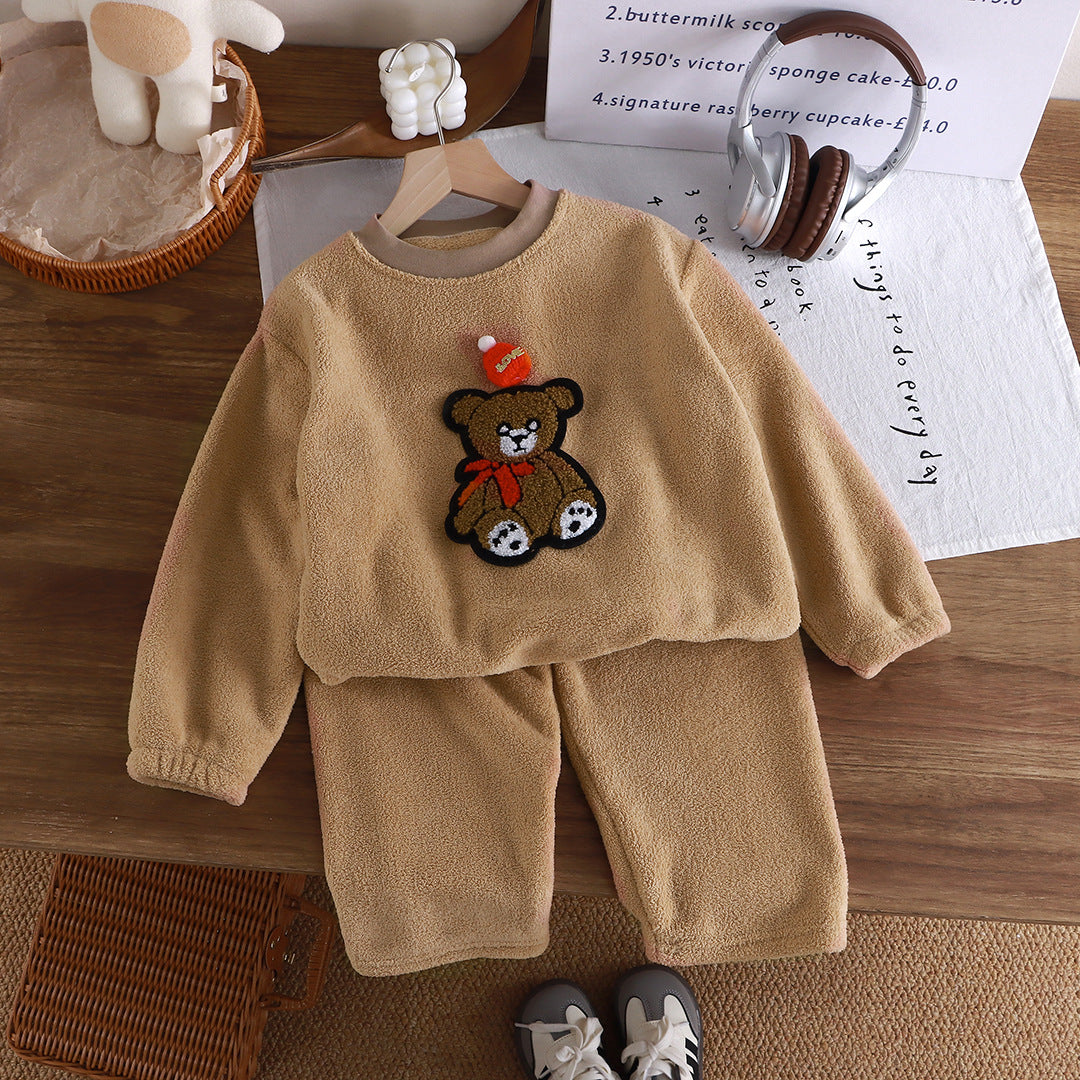Kids Teddy Bear Fleece Set | Unisex 2-Piece Outfit | 1–8Y