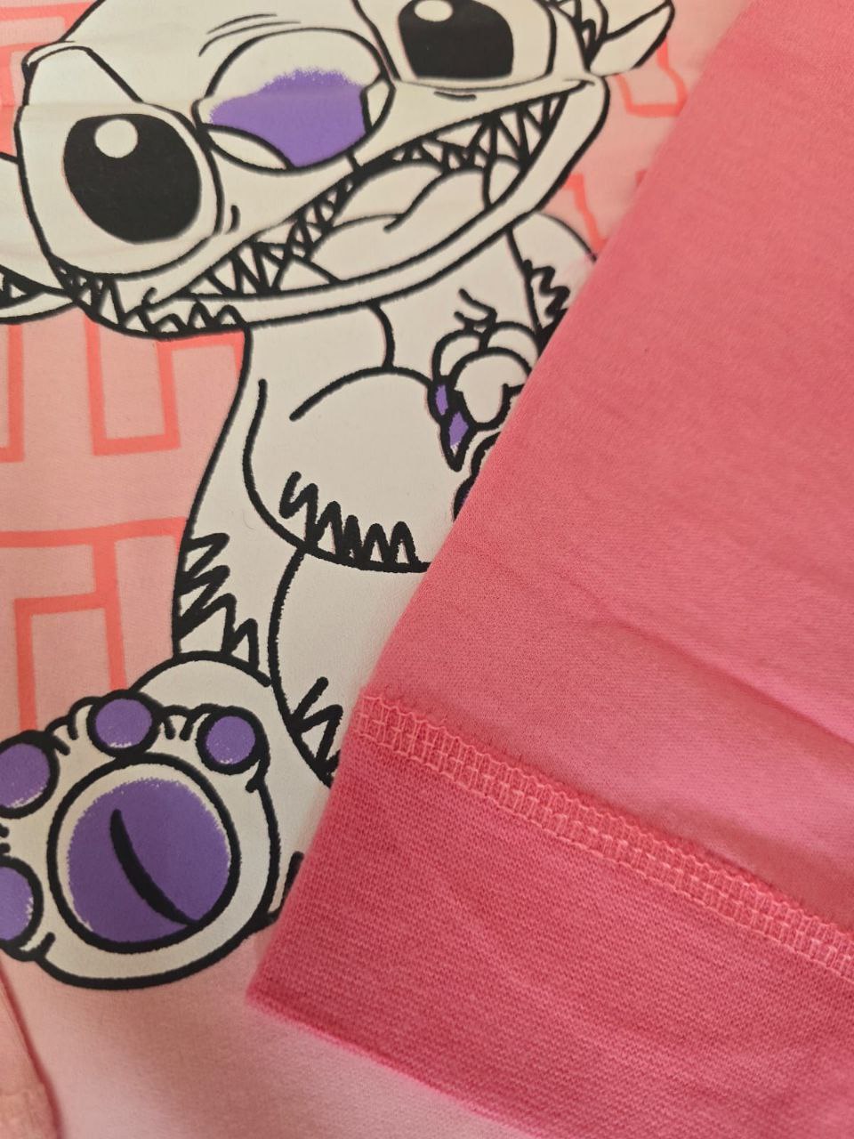 Pink Pyjama For Girls Stitch Design Size 6-12y