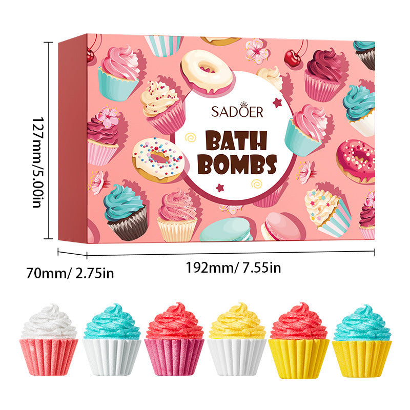 Cupcake Bath Bomb Gift Set – 6PCS Nourishing & Fizzy Spa  Icecream Bath Bombs