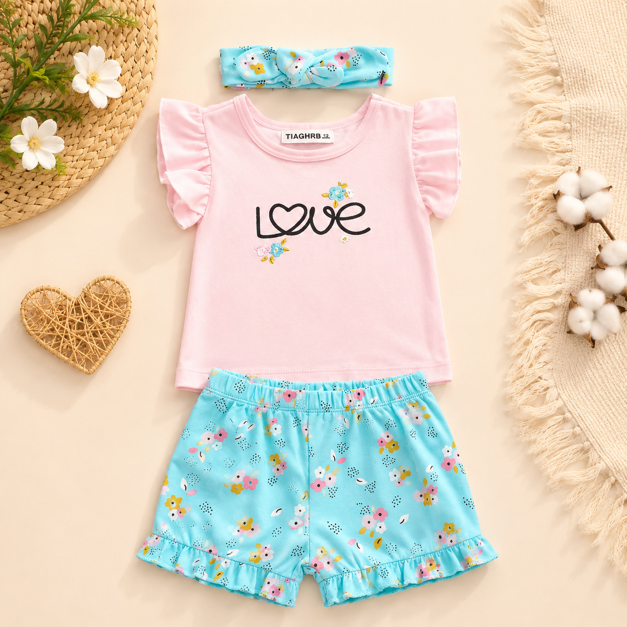 Baby Girl 3-Piece Floral Summer Set | Size 0-18M
