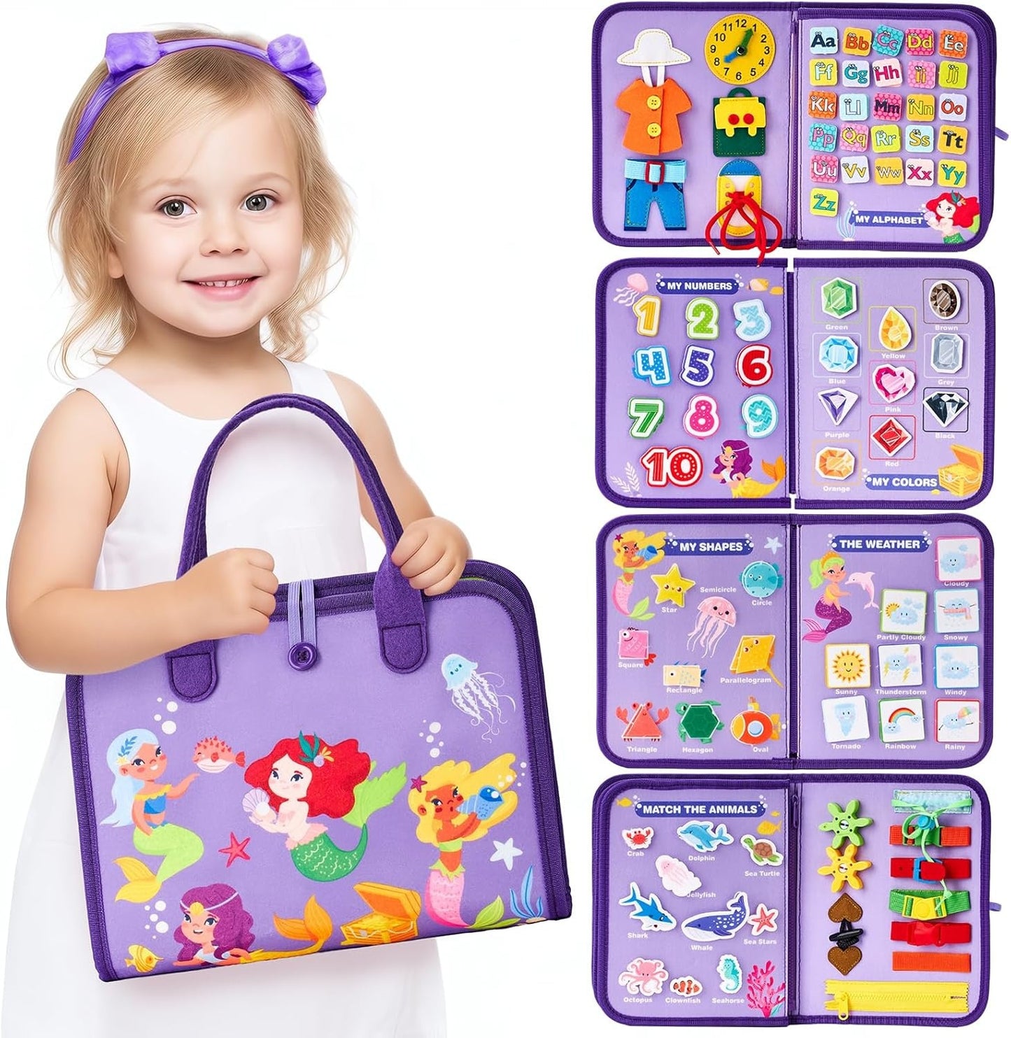 Toddler Busy Board Sensory Preschool Educational Toy For Kids