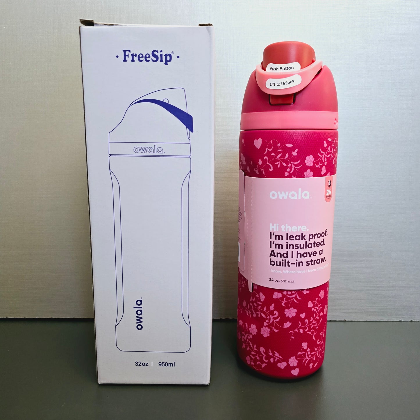 Owala FreeSip Stainless  Steel Water Bottle with Straw for Sports, Travel, and School BPA-Free 710-945ml