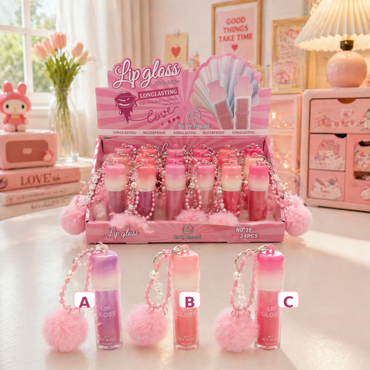 Lip Gloss Keychain – 3 Shades