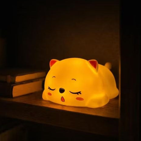 Snoring Cat Silicone Night Light | Usb Rechargeable | 3+