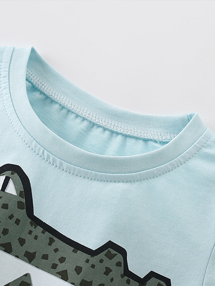 Boys Cotton Crocodile – Soft Summer Outfit (3–10Y)